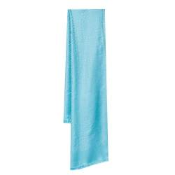 Pre Owned Fendi Light Blue FF Jacquard Silk & Wool Shawl