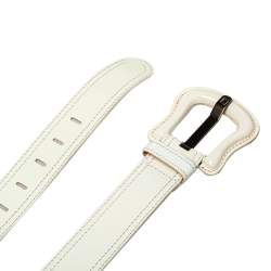 Pre Owned حزام فندي إبزي م بي خصر جلد لامع أبيض 95 سم