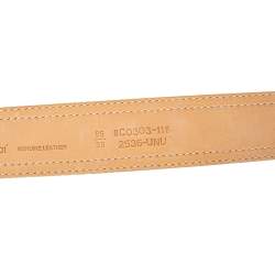 Pre Owned حزام فندي إبزي م بي خصر جلد لامع أبيض 95 سم