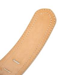 Pre Owned حزام فندي إبزي م بي خصر جلد لامع أبيض 95 سم