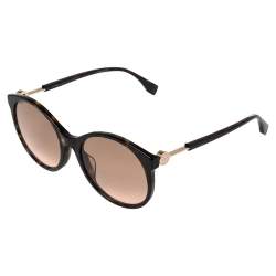 مملوكة مسبقًا Fendi Dark Havana Acetate FF 0362/F/S F is Fendi Round Sunglasses