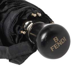 Pre Owned Fendi Black Zucca Folding Umbrella