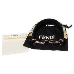 Pre Owned Fendi Black Leather Studded Mini You Bag Strap