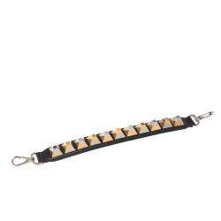 Pre Owned Fendi Black Leather Studded Mini You Bag Strap