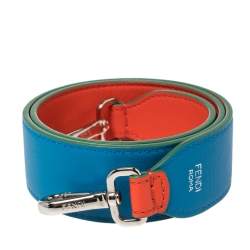 Pre Owned Fendi Blue/Orange Leather Interchangeable Shoulder Bag Strap