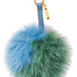 Pre Owned Fendi Multicolor Fox Fur Pom Pom Bag Charm