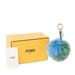 Pre Owned Fendi Multicolor Fox Fur Pom Pom Bag Charm