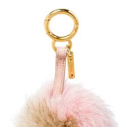 Pre Owned Fendi Multicolor Fox Fur Pom Pom Bag Charm