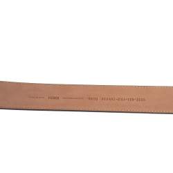 مملوكة مسبقًا حزام فندي جلد رصاصي بإبزيم FF شعار الماركة 90 سم  