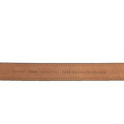 مملوكة مسبقًا Fendi Blue Leather FF Logo Buckle Belt 85 CM