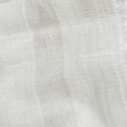 Pre Owned شال فندي كشمير وقطن طبقات مخطط لوريكس أبيض 