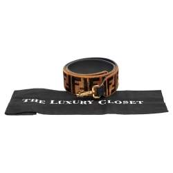 مملوكة مسبقًا Fendi Brown/Black Zucca Velvet Strap You Shoulder Bag Strap