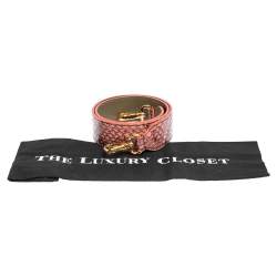 Pre Owned Fendi Pink/Black Python Strap You Shoulder Bag Strap