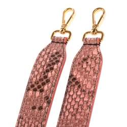 Pre Owned Fendi Pink/Black Python Strap You Shoulder Bag Strap