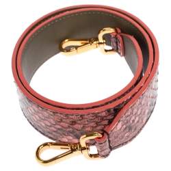 Pre Owned Fendi Pink/Black Python Strap You Shoulder Bag Strap