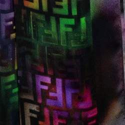 Pre Owned Fendi Multicolor Logo Monogram Silk Scarf