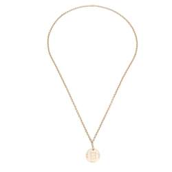 Pre Owned Fendi Collana Identification FF Gold Tone Pendant Necklace