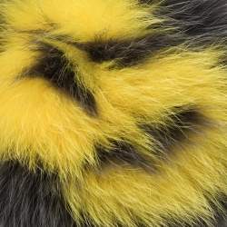 Pre Owned Fendi Grey Fox Fur Alphabet Pom-Pom Bag Charm