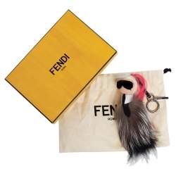 Pre Owned Fendi Multicolor Fur and Leather Karlito Bag Charm