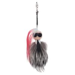 Pre Owned Fendi Multicolor Mink Fur Mini Karlito Bag Charm