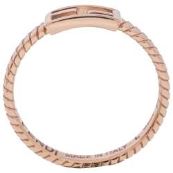 Pre Owned Fendi Rose Gold Tone Baguette Ring L