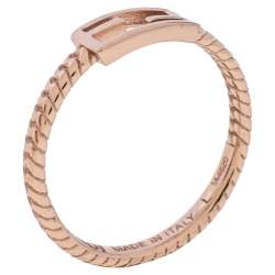 Pre Owned Fendi Rose Gold Tone Baguette Ring L