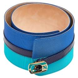 Pre Owned حزام خصر فندي جلد ونايلون متعدد الألوان 85 سم عريض