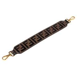 Pre Owned Fendi Tobacco Zucca Embossed Leather Mini Strap You Shoulder Bag Strap