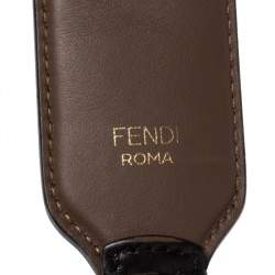Pre Owned Fendi Tobacco Zucca Embossed Leather Mini Strap You Shoulder Bag Strap