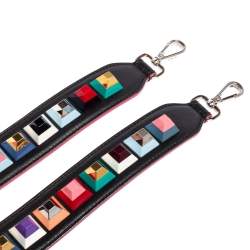 Pre Owned Fendi Multicolor Leather Studded Strap You Shoulder Bag Strap