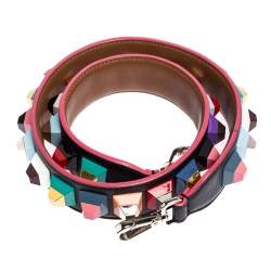 Pre Owned Fendi Multicolor Leather Studded Strap You Shoulder Bag Strap