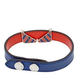 مملوكة مسبقًا Fendi Bicolor Leather Monster Eye Reversible Wrap Unisex Bracelet