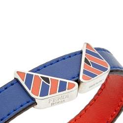 مملوكة مسبقًا Fendi Bicolor Leather Monster Eye Reversible Wrap Unisex Bracelet