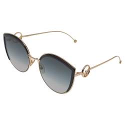 Pre Owned Fendi Gold Tone/ Bicolor Gradient FF0290/S Cat Eye Sunglasses