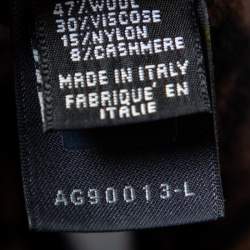 مملوكة مسبقًا Fendi Brown Zucca Intarsia Knit Wool Blend Scarf