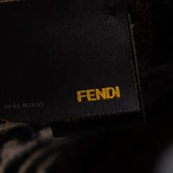 مملوكة مسبقًا Fendi Brown Zucca Intarsia Knit Wool Blend Scarf
