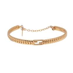 Fendi Gold Tone Baguette Bracelet 