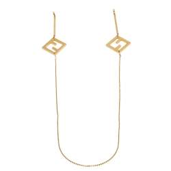 Pre Owned Fendi Gold Tone Logo Link Sunglass Chain
