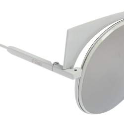 Fendi White Tone/ Silver Mirrored FF0177/S Cat-Eye Sunglasses