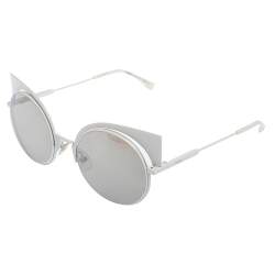 Fendi White Tone/ Silver Mirrored FF0177/S Cat-Eye Sunglasses