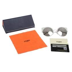 Fendi White Tone/ Silver Mirrored FF0177/S Cat-Eye Sunglasses