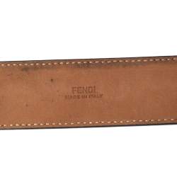 Pre Owned حزام فندي جلد أسود بإبزيم FF شعار الماركة 85 سم  