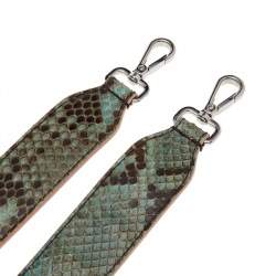 Pre Owned Fendi Green/Brown Python Leather Strap You Bag Shoulder Strap