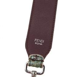 Pre Owned Fendi Green/Brown Python Leather Strap You Bag Shoulder Strap