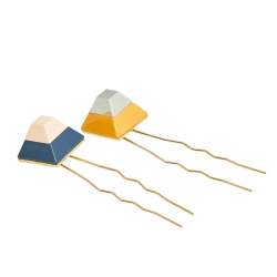 Fendi Multicolor Studded Set of 2 Hair Pins 