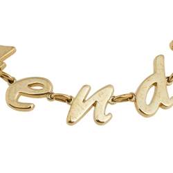 مملوكة مسبقًا Fendi Vintage Gold Tone Logo Bracelet