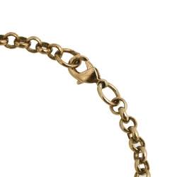 Fendi Gold Tone Crystal Numbers Identification Charm Bracelet