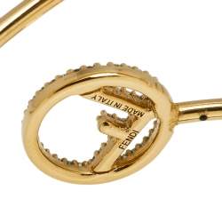 Pre Owned سوار فندي إف إز فندي بالشعار مزخرف كريستال مفتوح مقاس صغير - سمول