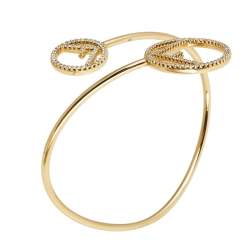 Pre Owned سوار فندي إف إز فندي بالشعار مزخرف كريستال مفتوح مقاس صغير - سمول