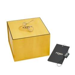 Pre Owned سوار فندي إف إز فندي بالشعار مزخرف كريستال مفتوح مقاس صغير - سمول